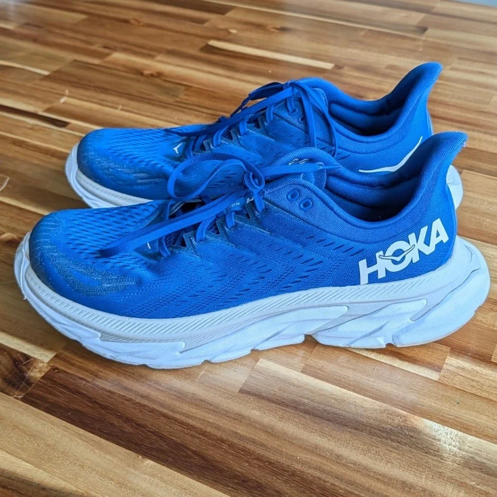 Hoka One One Clifton Mens Blue Running Shoes Sneakers Size 13